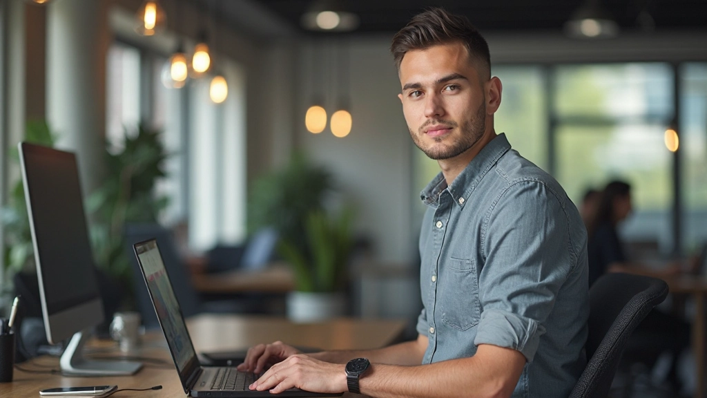 Профессиональное фото инженера-программиста в рабочей среде