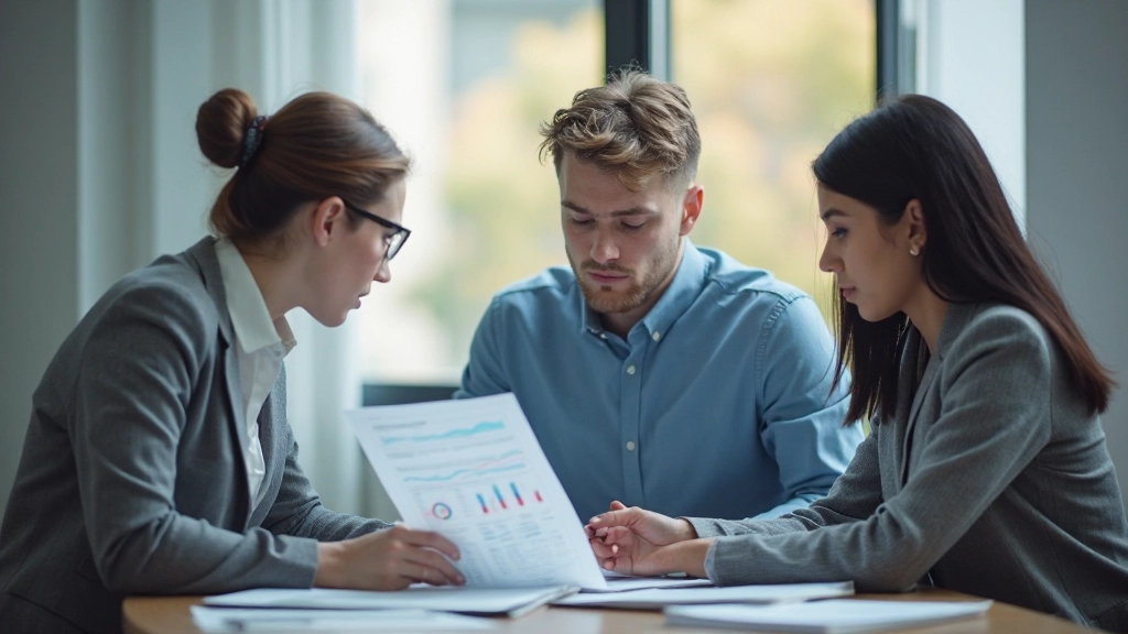 Группа профессионалов обсуждает результаты анализа данных за рабочим столом